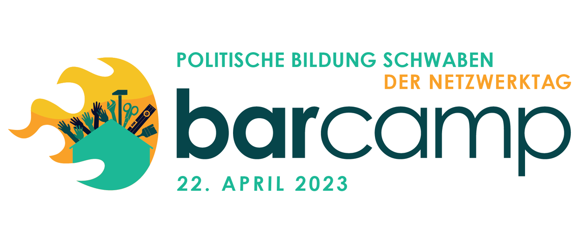 Logo DIY Democracy - Geht da noch was?    Barcamp Politische Bildung Schwaben - der Netzwerktag 2023