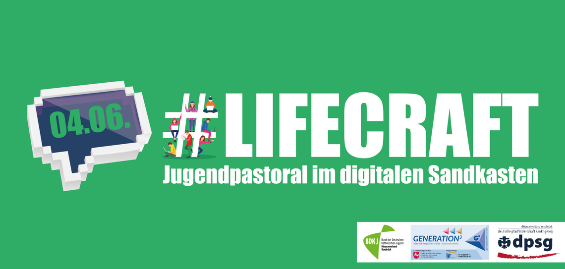 Logo lifecraft - Jugendpastoral in der Open World / im digitalen Sandkasten