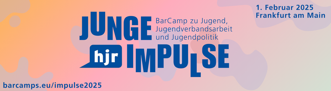 Logo Junge Impulse. BarCamp des Hessischen Jugendrings zu Jugend, Jugendverbandsarbeit und Jugendpolitik.  